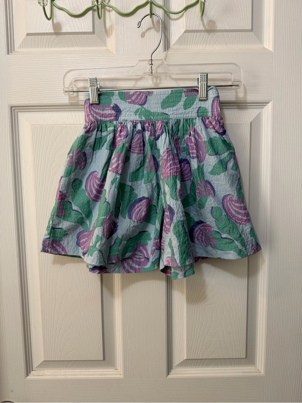 Morley Kids "Up Shorts" Shell Lilac Cotton Elastic Waist Skirt-Style Shorts Sz 8